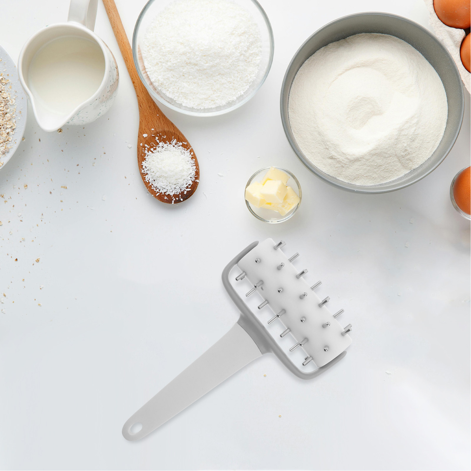 Pizza Stone Baking - Pizza Roller Dough with Spikes Handheld