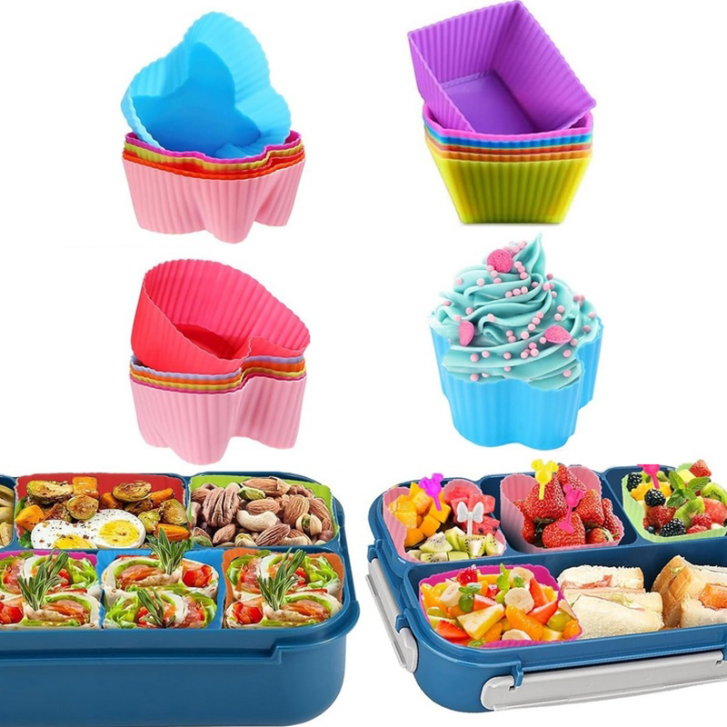 Silicone Baking Mat - 8 Pcs Silicone Lunch Box Dividers,