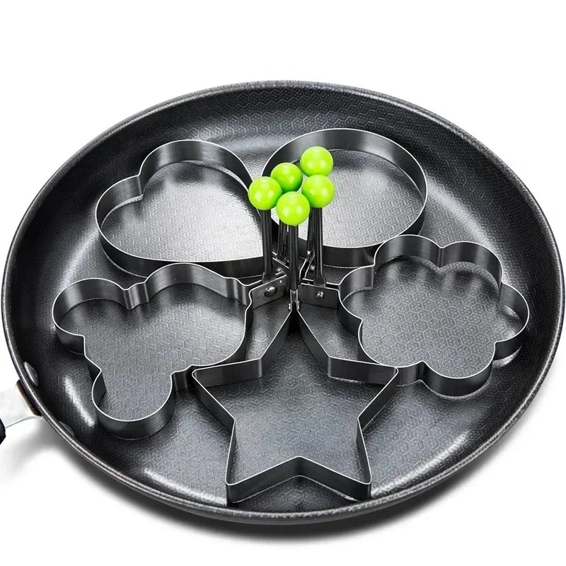 Kitchen Gadgets You Must Have - 1-3pcs Stainless Steel Heart-Shaped Fried Egg
