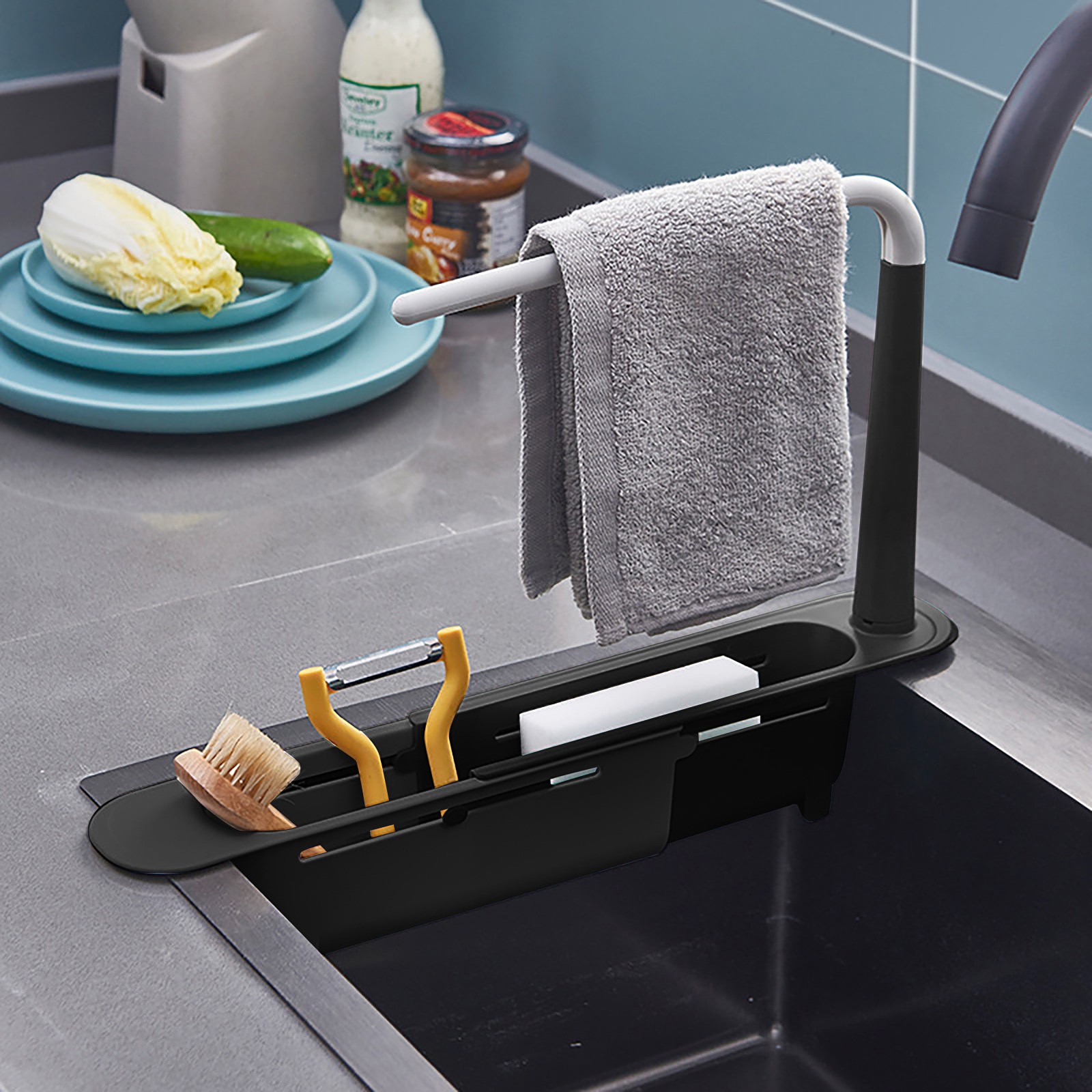 elescopic Sink Shelf Drainer R - Kitchen Gadgets Rack review and price