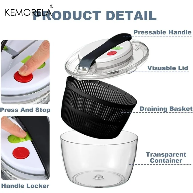 KEMORELA 3L Vegetable Spinner  - Salad Spinner review and price