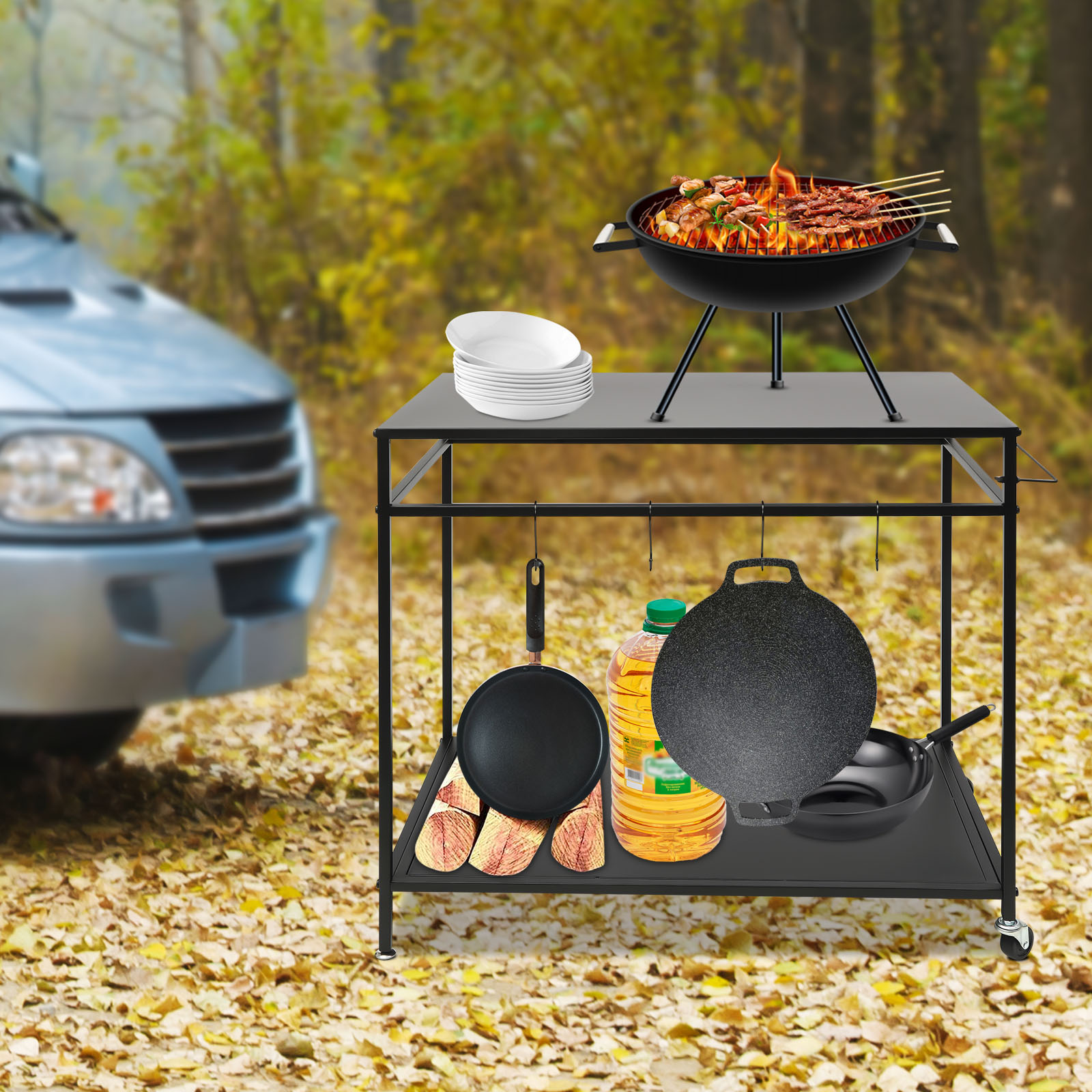 Double-Shelf Movable Cooking T - Kitchen Gadgets Rack review and price