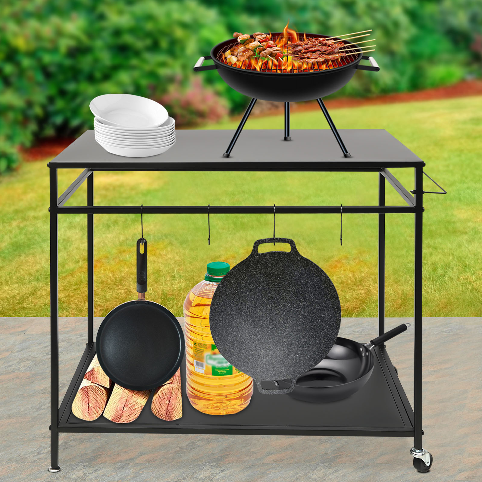 Double-Shelf Movable Cooking T - Kitchen Gadgets Rack review and price
