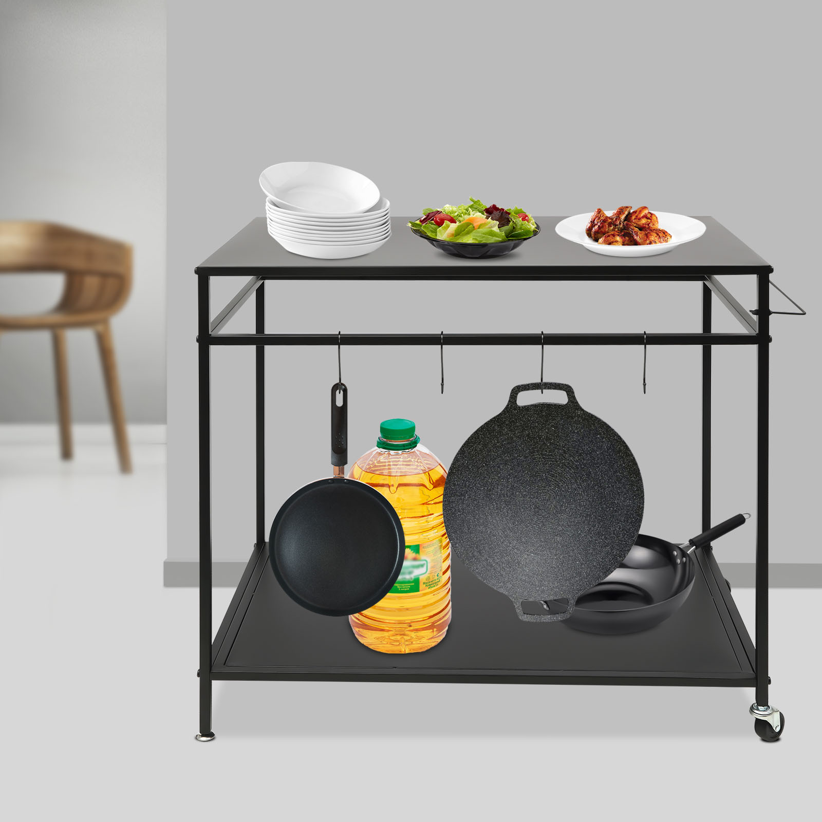 Double-Shelf Movable Cooking T - Kitchen Gadgets Rack review and price