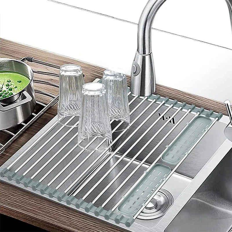 Foldable Stainless Steel Dish  - Kitchen Gadgets Rack review and price