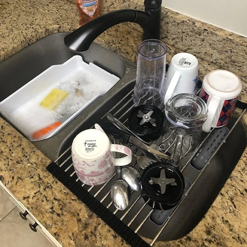 Foldable Stainless Steel Dish  - Kitchen Gadgets Rack review and price