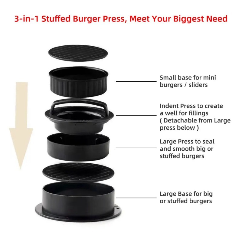 Round Hamburger Burger Press B - Kitchen Helper Gadgets review and price